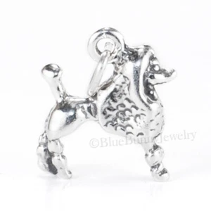 POODLE Charm Pendant Sterling Silver french poodle 925 3D Dog charm .925 - Picture 1 of 5