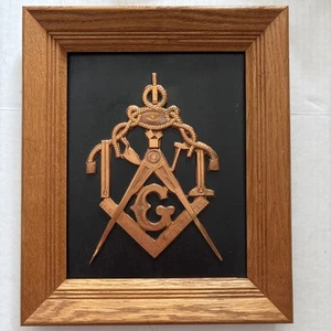 Mason's Square e Bussola Metallo Wall Art 13” x 11” Vintage - Foto 1 di 9