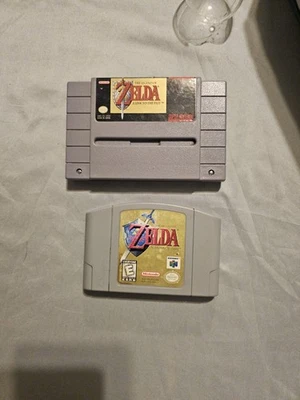 Lot Of 2 Zelda Nintendo Games  SNES  And Nintendo 64 Tested And Works  - Image 1 of 4