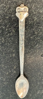 Cuchara de alimentación de avestruz Reed & Barton Silver Safari II - Plateada 5 7/8" de largo Foto 1 de 4