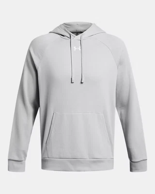 Under Armour Men's 4XL Loose Fit Rival Hooded Fleece Hoodie Modern Grey/White - Image 1 of 4