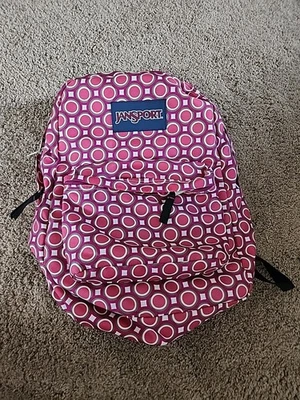 MOCHILA JANSPORT GEOMÉTRICA ROSA Círculos ESCUELA SENDERISMO Bolso Foto 1 de 4