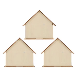 3 PCS Wooden House Piggy Bank Child Unfinished Small Houses for Painting - Imagen 1 de 12
