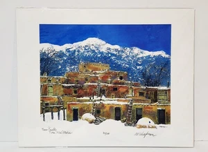 Al Chapman signiert, New Mexico - TAOS PUEBLO - Fine Art Print 20/200 14"×11" - Bild 1 von 6