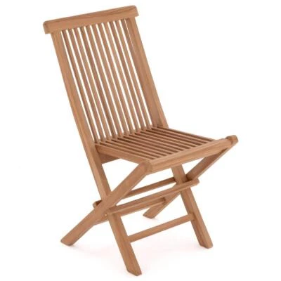 DIVERO Gartenstuhl Holzstuhl Balkonstuhl Stuhl klappbar Teakholz behandelt