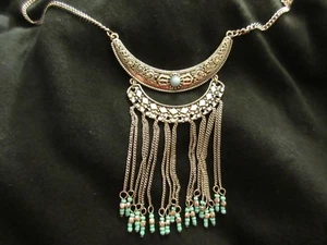 Silver Tone Southwestern Style Necklace - Picture 1 of 3