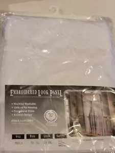 S. Lichtenberg And Co. Marla Embroidered Look White Curtain Panel 56x63 inch - Picture 1 of 5