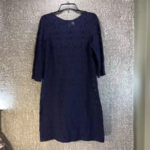 CHICOS Etuikleid Spitze offen Strick blau Glockenärmel blau 1, M Cover Up Polyester - Bild 1 von 8