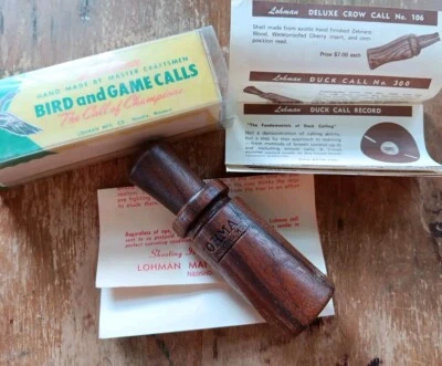 Vintage Lohman Bird Game Predator Call, Turned Wood, Neosho, Mo. Coon Talker  - Image 1 of 4