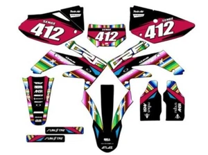2004-2018 CRF 250 X SERAPE Black Senge Graphics Kit Compatible with Honda - Picture 1 of 10