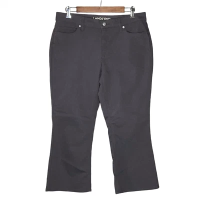 LandsEnd Mujer Kick Cropped Jeans Talla 12 Elástico tiro Medio Gris Sólido Foto 1 de 4