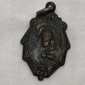 Medalla católica vintage del Sagrado Corazón - Imagen 1 de 7