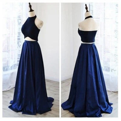 Falda de tafetán azul real hasta el suelo para niñas impecable boda dama de honor noches Foto 1 de 4