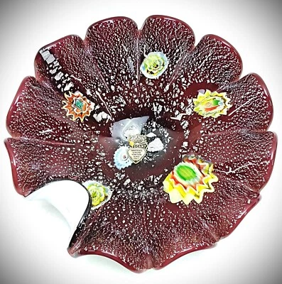 Hermoso cuenco decorativo hecho a mano Toscana de forma única hecho en Murano Italia Foto 1 de 4