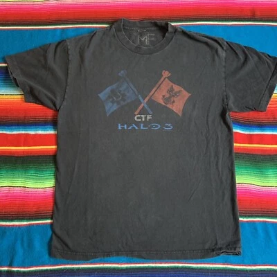 Vintage 2007 Halo 3 Capture The Flag T Shirt Black Size Large - Image 1 of 4