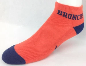 Denver Broncos Football Orange Flex Top Money Ankle No Show Socks - Picture 1 of 4