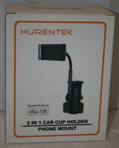 Hurentek  2 in 1 Car Cup Holder & Phone Mount Adjustable Model# ANJ-109 NEW - Picture 1 of 7