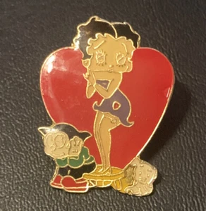 Betty Boop Hat Lapel Pinback Pin Ted Heart Love - Picture 1 of 2