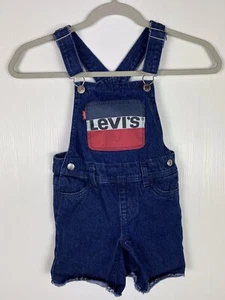 Levis Youth Unisex Denim Shortalls With Logo Size 4R 3-4Years Old - Picture 1 of 8