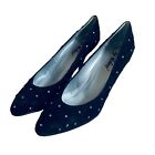 Aj Valenci Black Suede Leather Rhinestone Dress Shoes Women Size 6M Pointed Toe