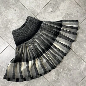 Gonna Highland Queen vintage reversibile pura lana vergine plissettata midi linea A grigia 10 - Foto 1 di 17