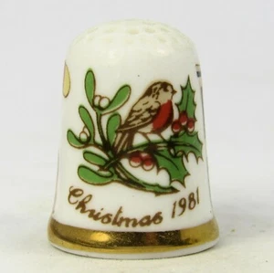 CAVERSWALL THIMBLE 'CHRISTMAS 1981' (TM057) - Picture 1 of 5