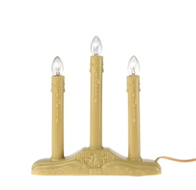 Candelabro eléctrico de 3 luces interior vela de Navidad lámpara plástico marfil con bombillas Foto 1 de 3
