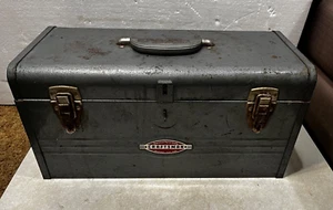 VTG 1950s CRAFTSMAN USA OVAL LOGO STEEL TOOL BOX W/TRAY 18"X 9"X 8" USED - Picture 1 of 9