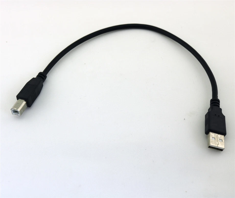 10pcs High Speed USB 2.0 A Male To B Male Printer Scanner Cable Cord Black 1FT - Image 1 of 4