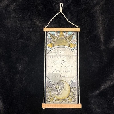 Colgante de pared de vitrales religioso 1999 pintado a mano Joan Baker Designs Foto 1 de 4