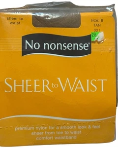 Vintage No Nonsense hellbraune Strumpfhose | transparent bis Taille Deadstock neu in Verpackung - Bild 1 von 2