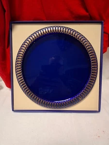 Walther-Glas Tortenplatte - Kobalt Blau mit Goldveredlung rund - (1528) - Bild 1 von 8