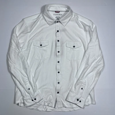 $165 New STONE ROSE Men's Size X-Large XL Casual White Stretch Flannel Button Up - Image 1 of 4
