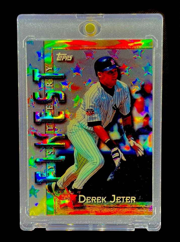 DEREK JETER RARE SILVER STARS REFRACTOR HOLO SP Finest Insert - YANKEES - Image 1 of 4