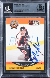 Kings Bernie Nicholls Authentic Signed 1990 Pro Set #352 Card BAS Slabbed - Picture 1 of 2