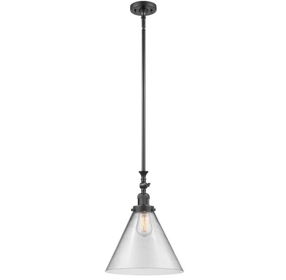 Innovations XL 12" 1 Light LED Mini Pendant, Bronze/Cone - 206-OB-G42-L-LED - Image 1 of 4