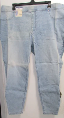 NUEVO Mujer 3X 24-26W Azul Claro Denim Ajustado Pullon Jegging Terra & Sky Foto 1 de 4