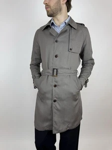 ZARA LYOCELL Trench Unlined Belted Coat Mens Preppy Style Size M - Picture 1 of 12