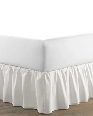 Laura Ashley ~ QUEEN White Ruffled Bedskirt ~   100% Cotton ~ Machine Washable - Image 1 of 4