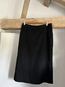 MAX MARA Italy BlackCamel Hair Midi Skirt Fits UK 12 Pockets Rear Flounce Lined - Picture 1 of 24