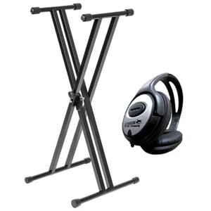 Stagg KXS-A6 Soporte de teclado Doble puntal plegable + auriculares keepdrum - Imagen 1 de 6