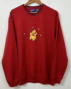Winnie the Pooh Size XL Embroidered Sweatshirt Long Sleeve Red Pullover - Picture 1 of 8