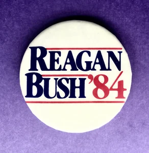 Pinback de campaña electoral presidencial 'Reagan-Bush '84' de colección 2-1/4" - Imagen 1 de 3