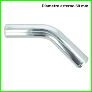 Curva in alluminio per kit tubi intercooler 60 mm aspirazione 45° gradi silicone - Afbeelding 1 van 1