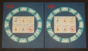 Thailand 2017c 1991 Songkran Day Beijing 2002 Perf + Imperf Blocks NH - Bild 1 von 2