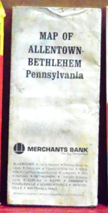 Undated Street Map of Alletown & Bethlehem, Pennsylvania by Merchants Bank - Bild 1 von 1