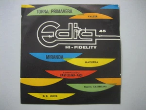 COMPLESSO CASTELLINA PASI "Torna primavera-Miranda" 45gg NUOVO-LISCIO - Picture 1 of 1