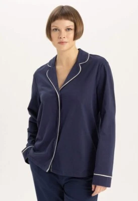 Natori Womens Pajama Sleep Top Size XL Satin Relaxed Flowy Lounge Blue NWT  - Изображение 1 из 4