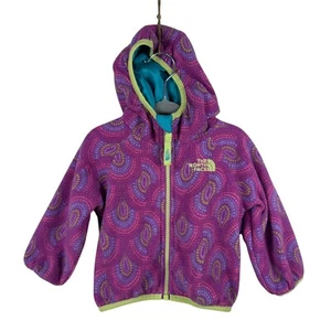 Chaqueta polar reversible The North Face con capucha acolchada púrpura bebé 6-12 M LEER - Imagen 1 de 12