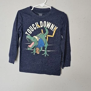 Carter's Dino T Rex Football Long Sleeve Tee Shirt Toddler Boys Size 3T - Picture 1 of 8